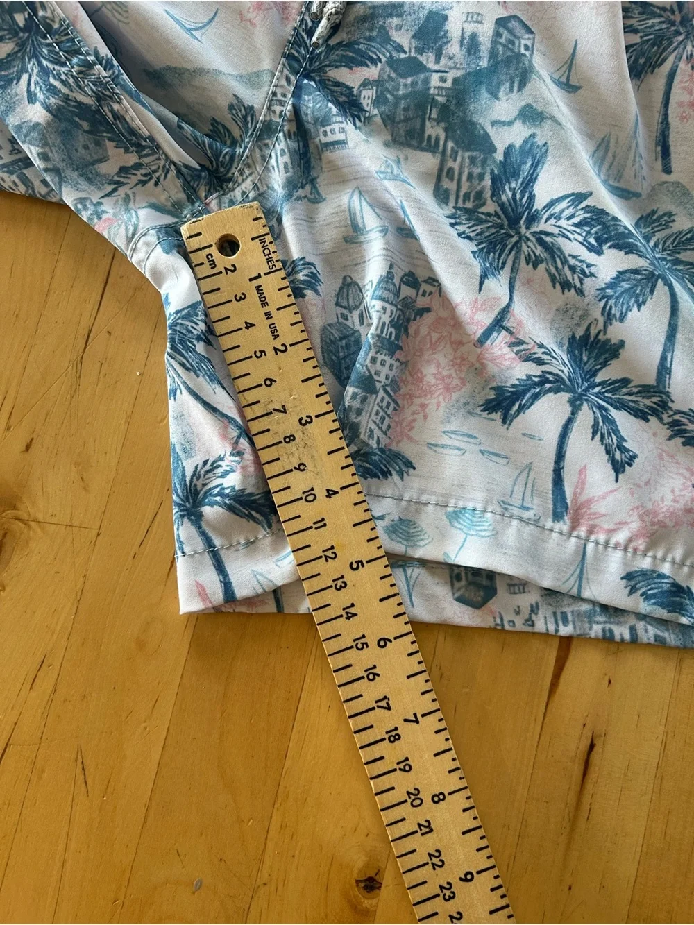 VINTAGE SUMMER Matching Cabana Set Palm Tree Swim Trunks & Button Up Shirt S